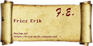 Fricz Erik névjegykártya